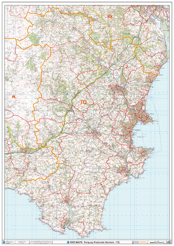 Torquay - TQ - Postcode Wall Map