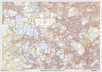 Twickenham - TW - Postcode Wall Map