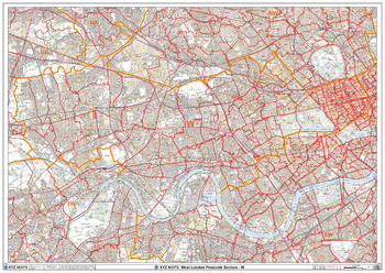 West London - W - Postcode Wall Map