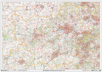 Reading - RG - Postcode Wall Map