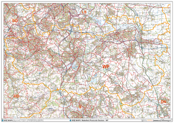 Wakefield - WF - Postcode Wall Map