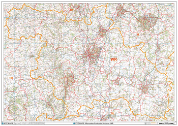 Worcester - WR - Postcode Wall Map