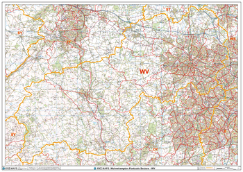 Wolverhampton - WV - Postcode Wall Map