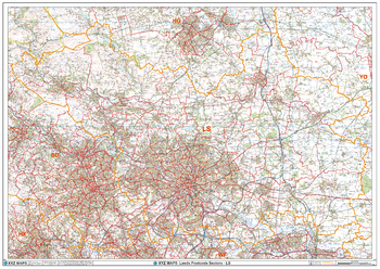 Leeds - LS - Postcode Wall Map