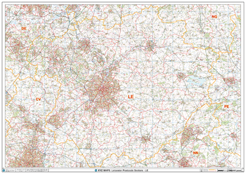 Leicester - LE - Postcode Wall Map