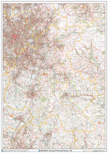 Stockport - SK - Postcode Wall Map