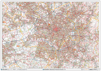 Manchester - M - Postcode Wall Map