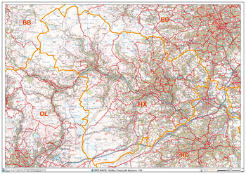 Halifax - HX - Postcode Wall Map