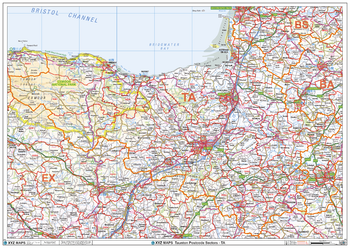 Taunton - TA - Postcode Wall Map