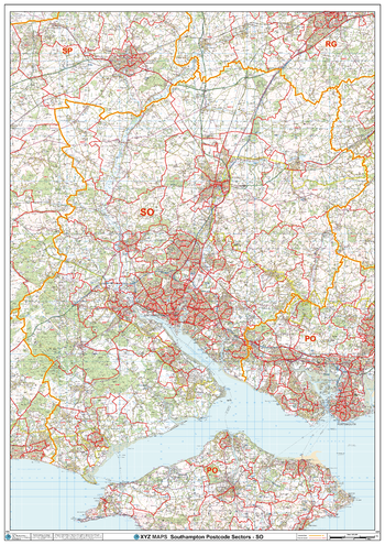 Southampton - SO - Postcode Wall Map