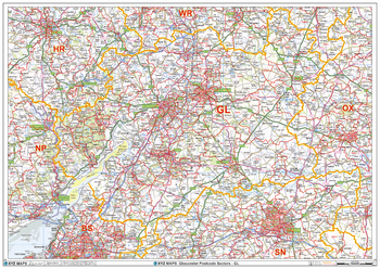 Gloucester - GL - Postcode Wall Map