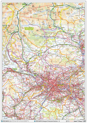 Glasgow - G - Postcode Wall Map