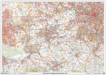 Warrington - WA - Postcode Wall Map