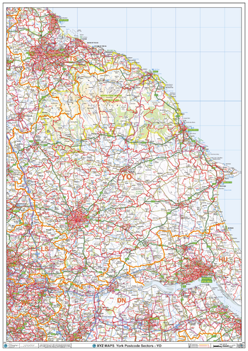 York - YO - Postcode Wall Map