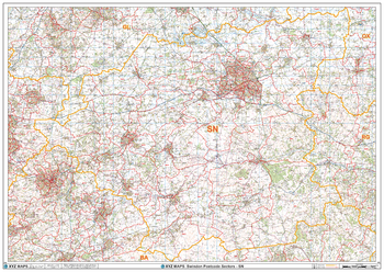 Swindon - SN - Postcode Wall Map