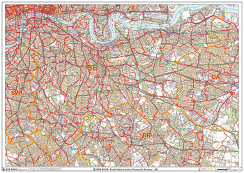 South East London - SE - Postcode Wall Map