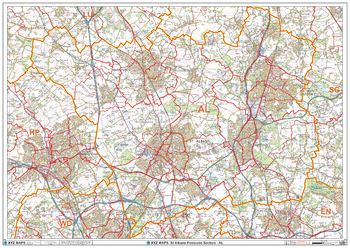 St Albans - AL - Postcode Wall Map