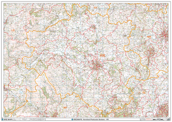 Hereford - HR - Postcode Wall Map