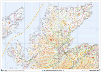 Inverness - IV - Postcode Wall Map