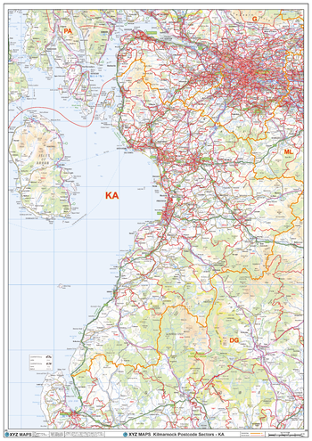 Kilmarnock - KA - Postcode Wall Map