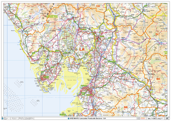 Lancaster - LA - Postcode Wall Map