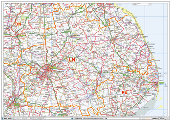 Lincoln - LN - Postcode Wall Map