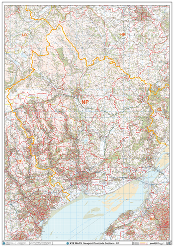 Newport - NP - Postcode Wall Map