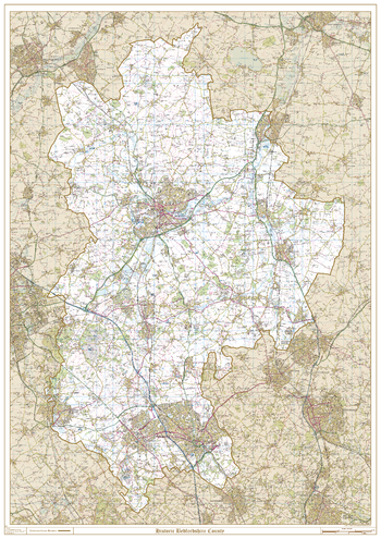 Historic Bedfordshire County Map