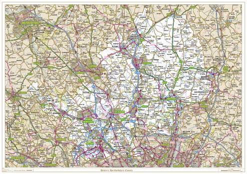 Historic Hertfordshire County Map