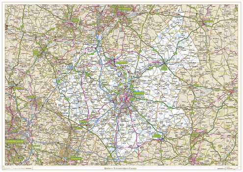 Historic Leicestershire County Map