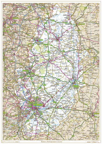 Historic Nottinghamshire County Map