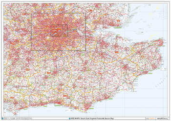 South East England Postcode Sector Wall Map (S4)
