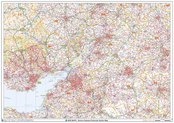 Severn Estuary Postcode Sector Wall Map (S6)