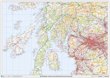 Scottish Central Belt West Postcode Sector Wall Map (S17)