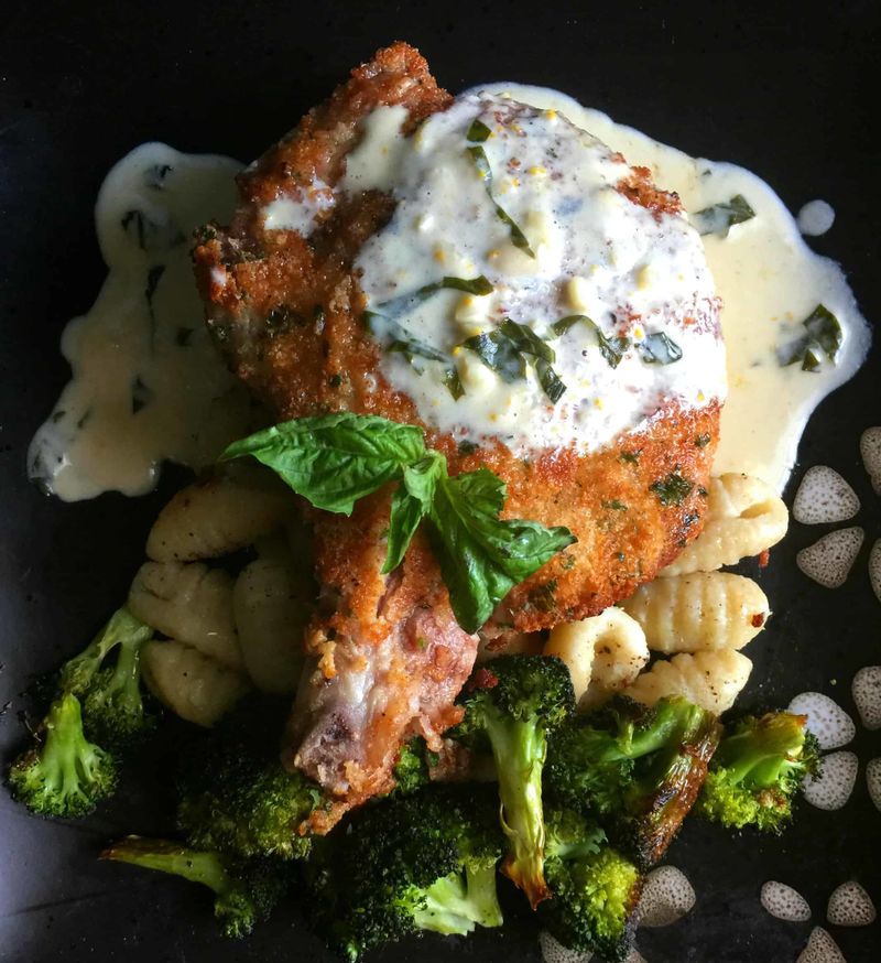 Sous Vide Herb Crusted Pork Chop with Meyer Lemon Cream Sauce Recipe