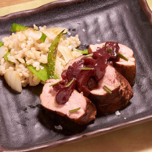 Sous Vide Boar Tenderloin with Cherry Chutney Recipe image