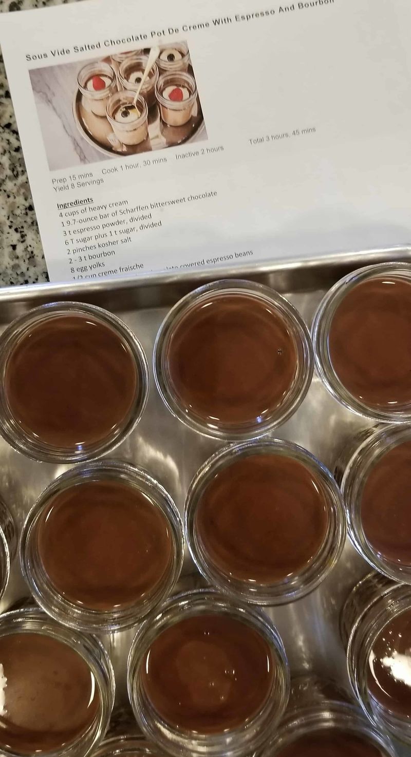 Sous Vide Salted Chocolate Pot De Creme With Espresso And Bourbon Recipe