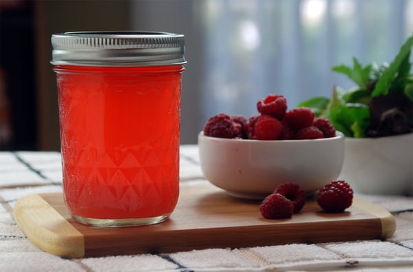 Raspberry infused vinegar