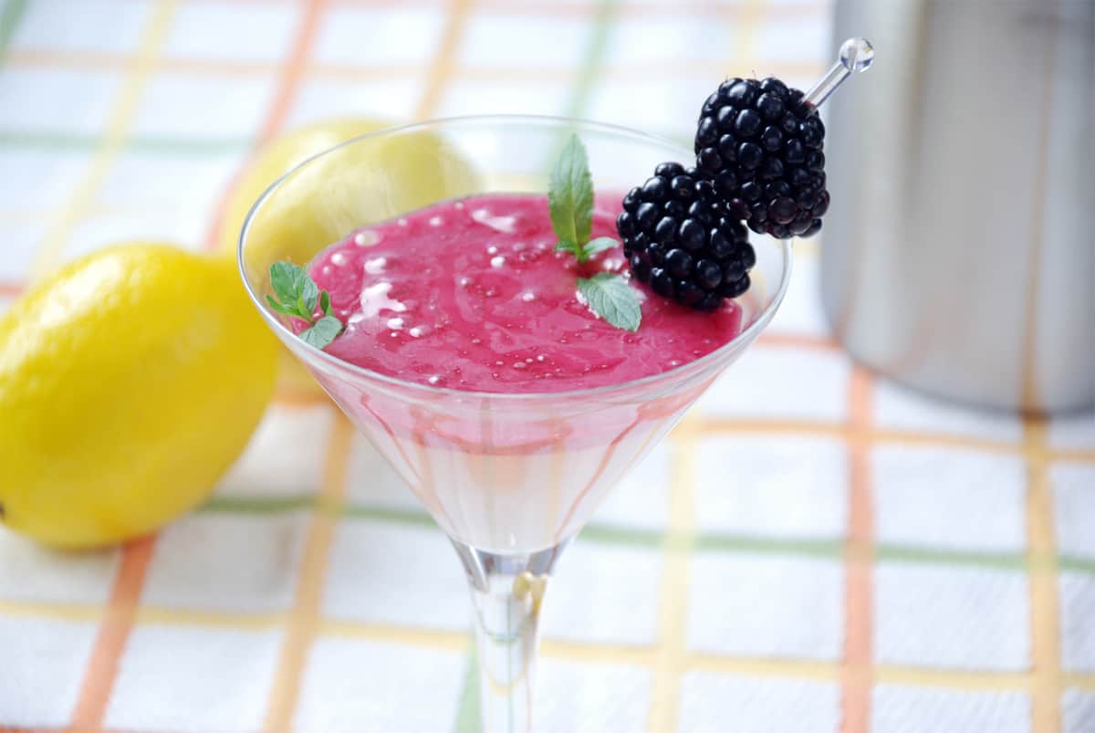 Blackberry foam cocktail
