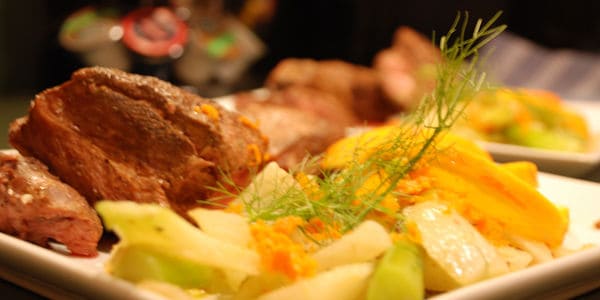 Sous vide short ribs orange