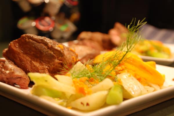 Sous vide short ribs orange