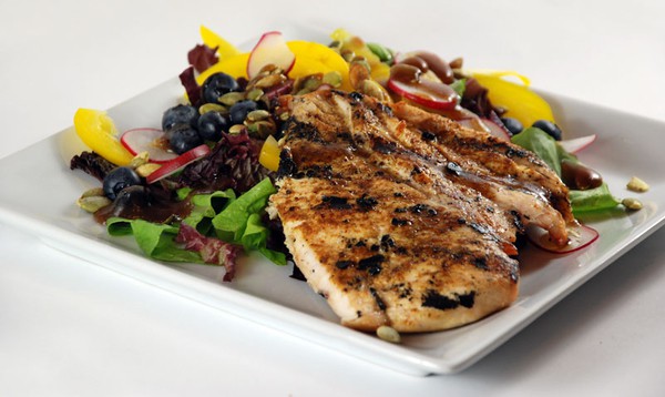 Sous vide chicken salad blueberries