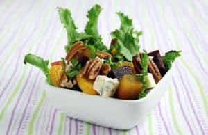 Sous vide beet salad with walnuts