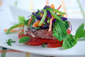 Sirloin steak lime ginger slaw side