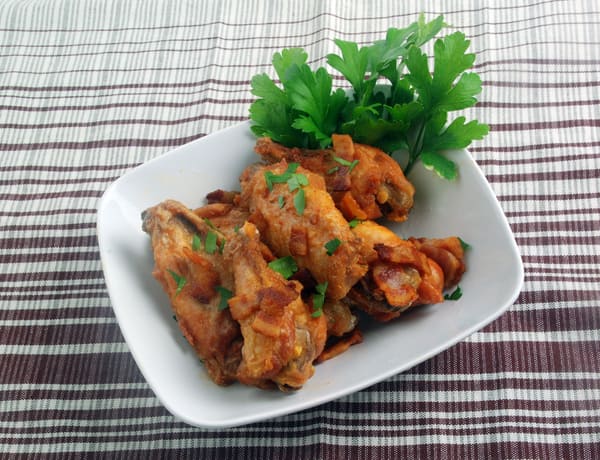 Chicken wings bacon