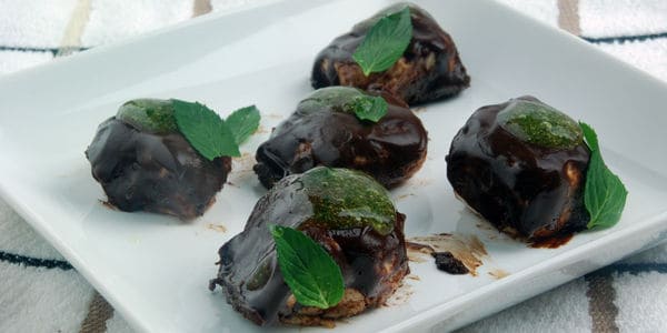 Marshmallows   chocolate covered mint syrup