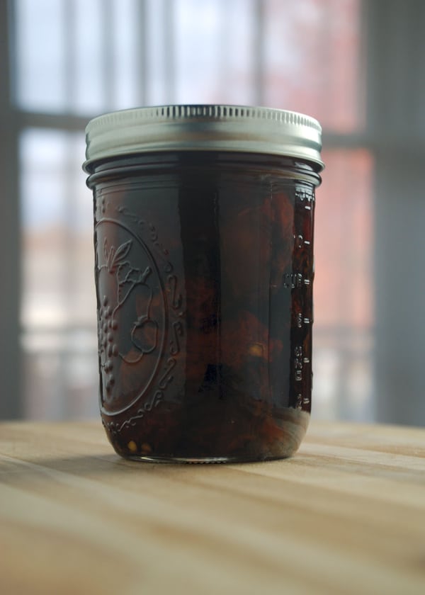 Sun dried tomato chile infused vodka