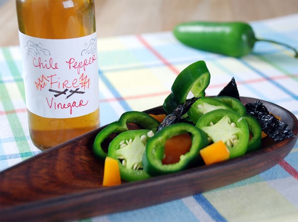 Chile pepper infused vinegar