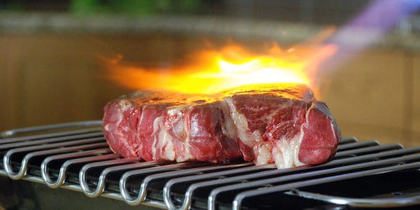 Sous vide searing steak front