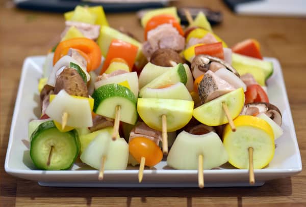 Sous vide shish kabobs chicken ready